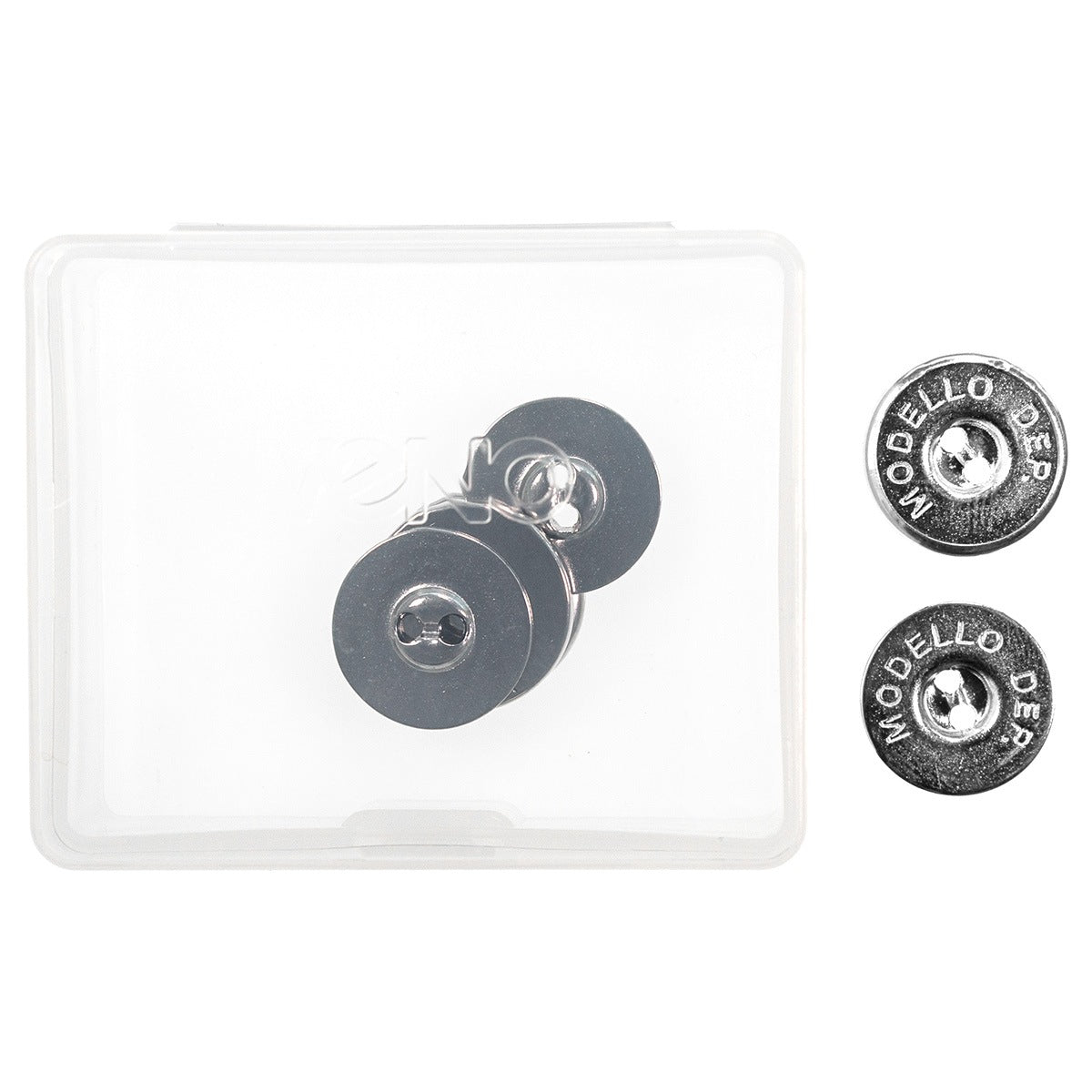 Nahaufnahme des Veno Magnet-Annähknopfs 18 mm mit sichtbarem Magnetverschluss